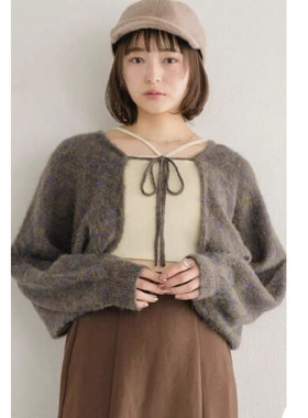 美拉德温柔小外搭 retor新款 蝙蝠式披肩绑带开衫短款毛衣