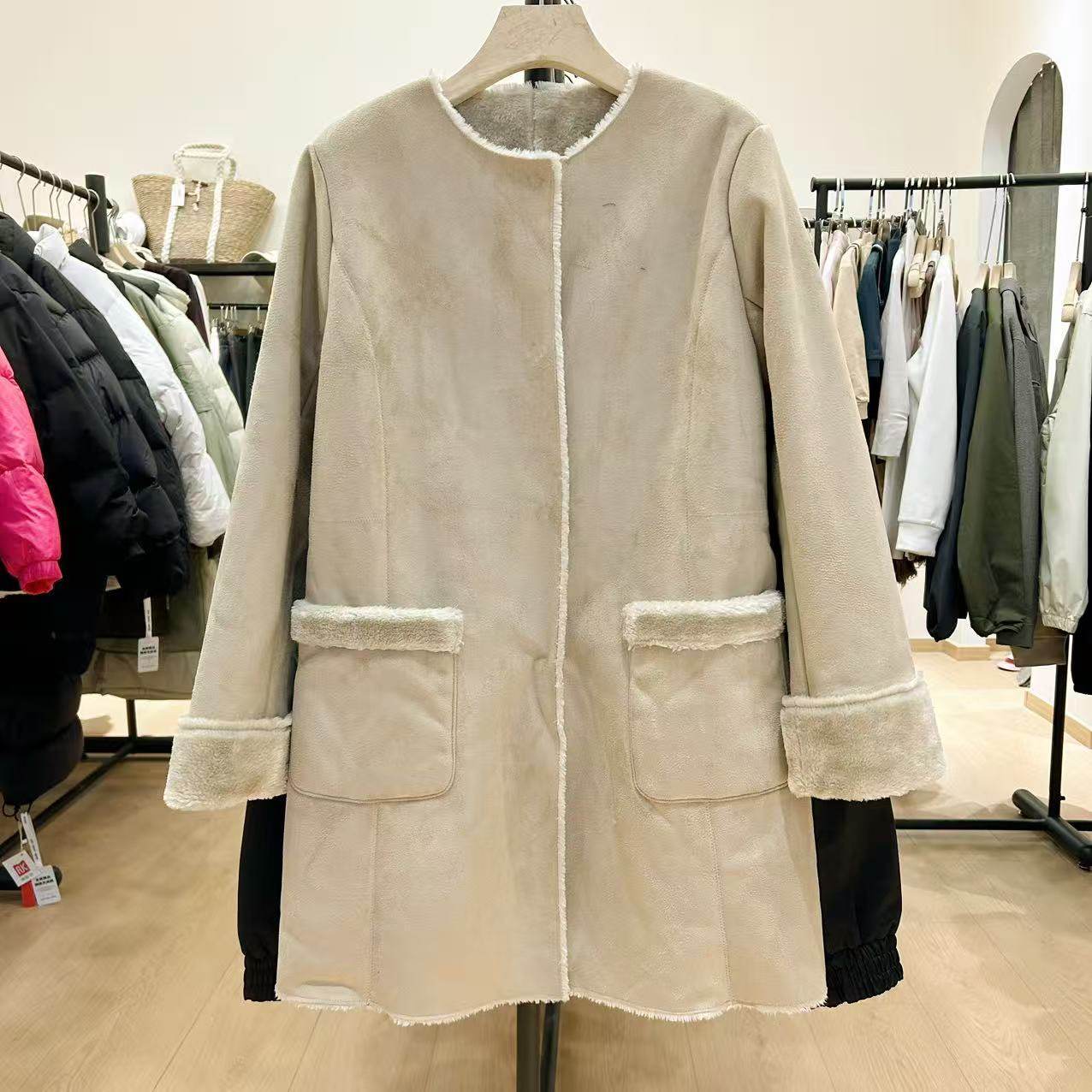 【不退换】日单贵牌皮毛一体中长新款冬季高端时尚保暖显瘦仿皮草,个性定制/设计服务/DIY,夹克定制/加工,淘宝优惠券,粉丝福利购,淘宝优惠卷