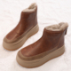 加绒鞋 厚底新款 子防滑短靴 保暖女鞋 百搭靴子女款 雪地靴女冬季 棉鞋