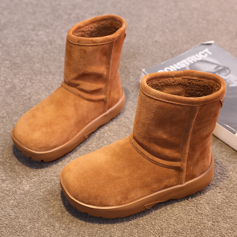 简雅诗妮真皮雪地靴女棉鞋