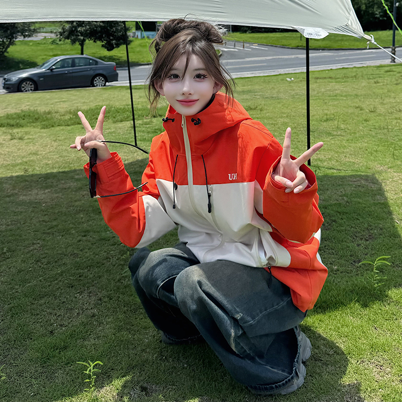 UHMU风暴橙冲锋衣女三合一秋冬进藏防风外套防水防暴雨户外登山服
