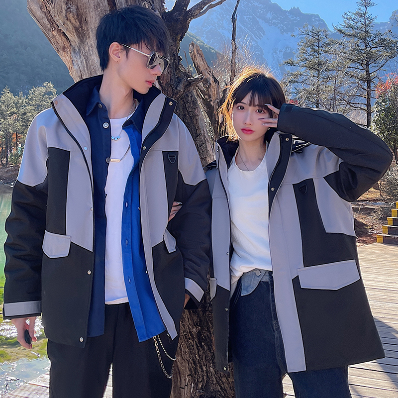 uhmu潮牌三合一可拆卸冲锋衣