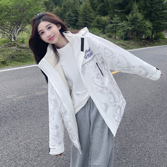 UHMU甜系冲锋衣女羽绒服24新款三合一可拆卸防风防水外套登山服男