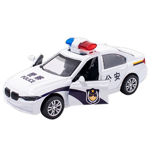 儿童警车玩具车模型仿真汽车车模男孩合金救护车警察车110玩具车