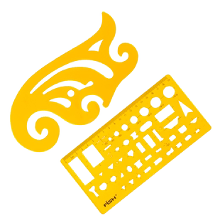 小鱼儿曲线板多功能尺子画圆制图模板尺椭圆几何绘图尺设计理工学生多用电工画图模板尺镂空异形尺曲线尺批发