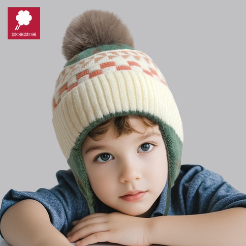 儿童帽子围巾一体耳帽秋冬季护耳帽男女宝宝毛线防风针织保暖帽子