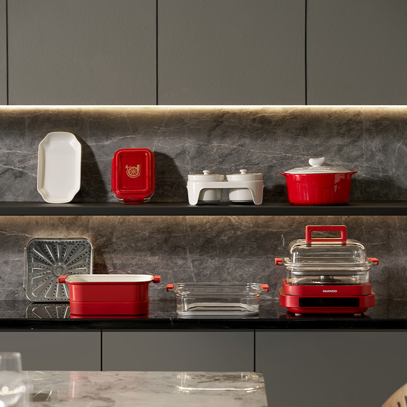 大宇多功能蒸炖料理锅S31套餐配件3L陶瓷炖盅炖汤蒸鱼盘蒸炖汽锅