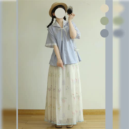 织满庭春夏明制碎花汉服套装