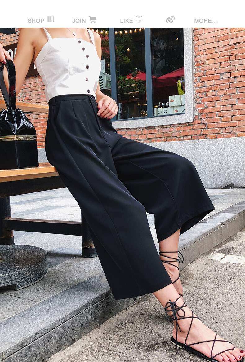 2019珍妮家夏款黑色西裤面料防皱阔腿休闲裤|ruв категории Женская одежда, брюки, брюки - от Buy2taobao.com для оказания профессиональной услуги покупки агента Taobao