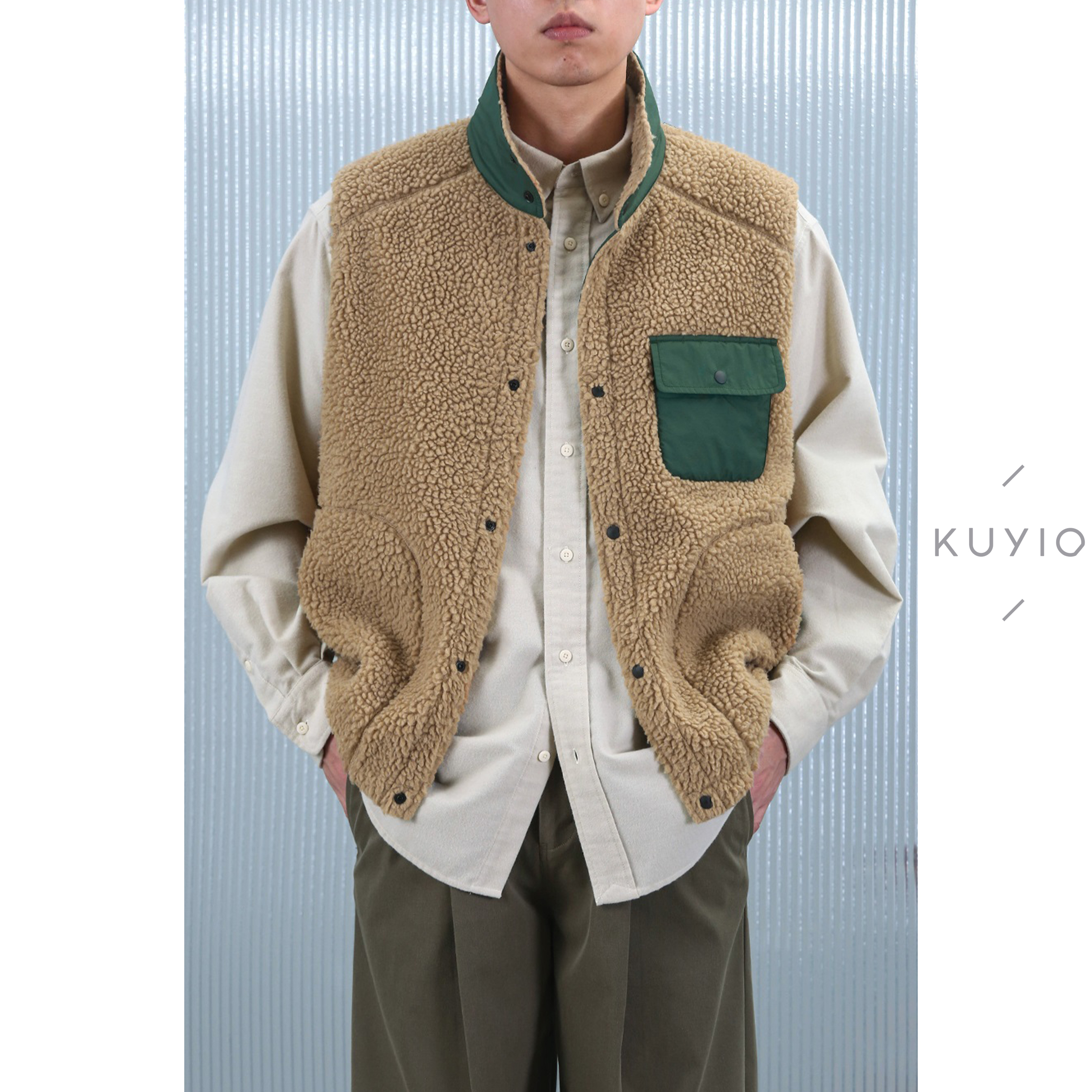 山系户外双面羊羔毛马甲