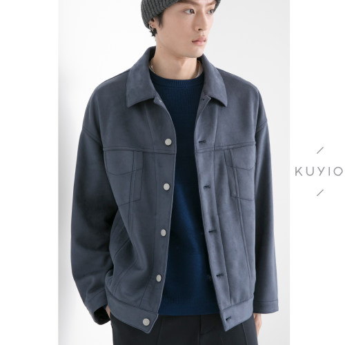 kuyiou定织落肩挺廓j11夹克外套