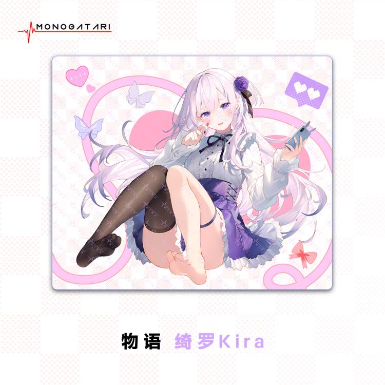 物语MONOGATARI   绮罗Kira聚氨酯中性偏涩原创二次元电竞鼠标垫