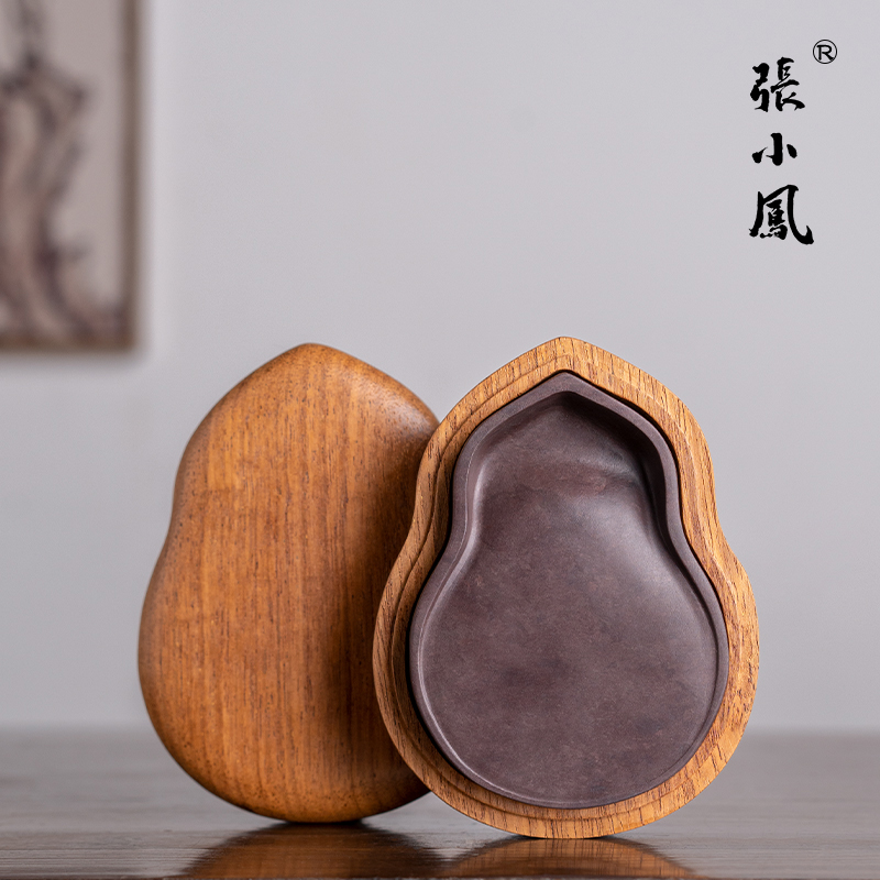 张小凤福禄砚台书法专用肇庆端砚文房四宝小楷可磨墨原石便携葫芦墨盒墨条笔墨纸砚毛笔墨砚礼物礼盒高档套装