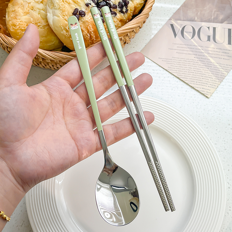 可爱筷子勺子防滑高档餐具套装