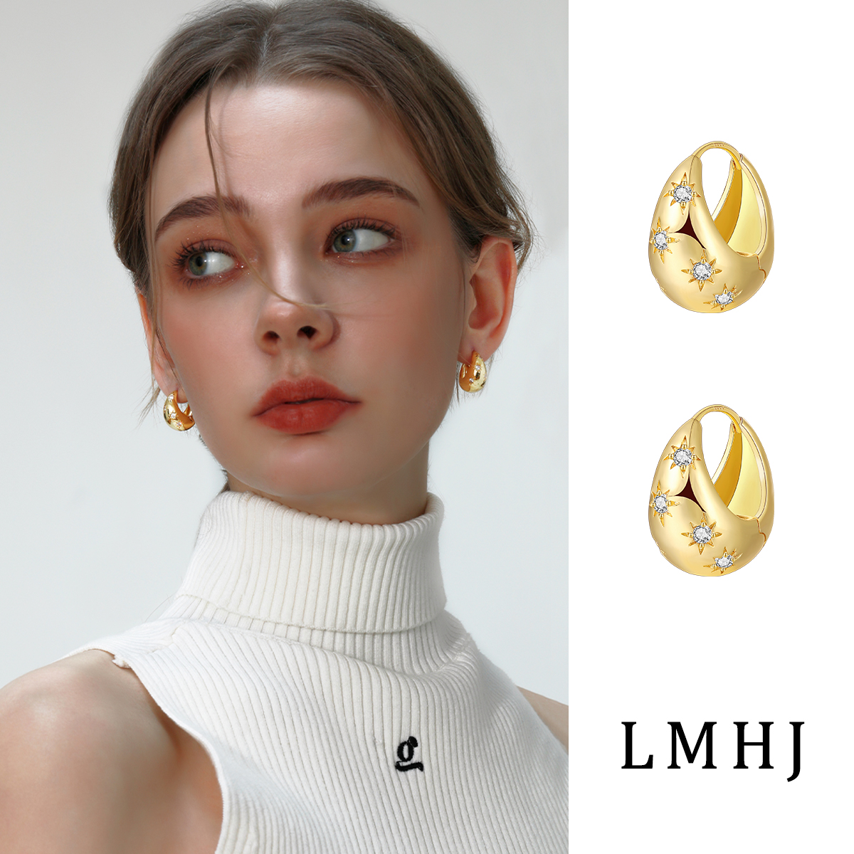 水滴耳环小众设计感气质