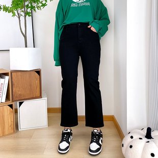 女裤 女秋季 黑色烟管裤 显瘦胖mm女装 子 大爽家大码 裤 加绒直筒牛仔裤