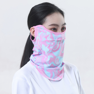 夏防晒骑行面罩防紫外线护脸挂耳护颈冰丝头巾女口罩遮阳跑步围脖
