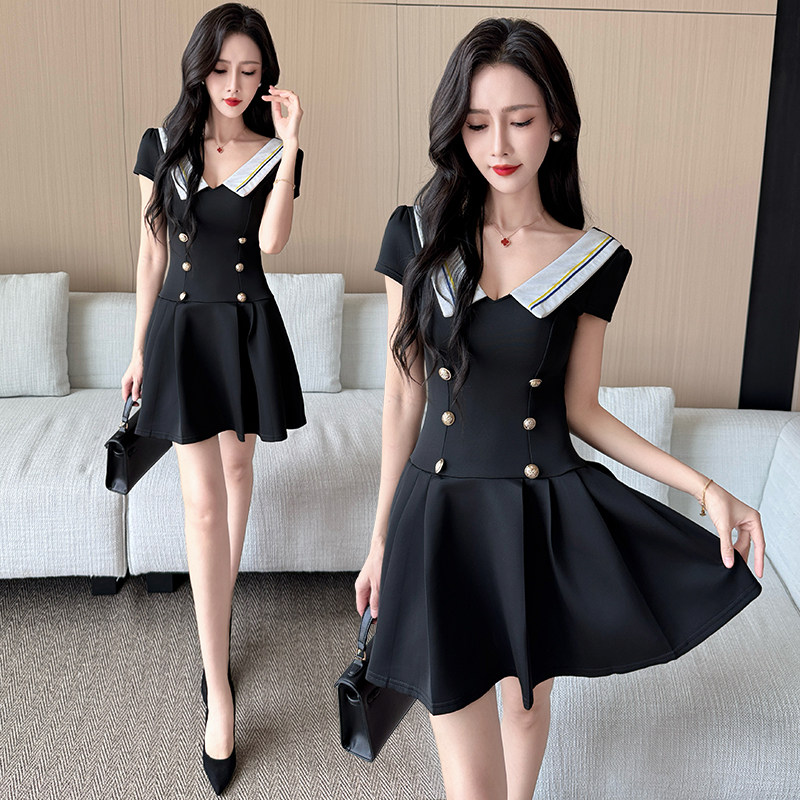 足疗足浴技师工作服气质连衣裙