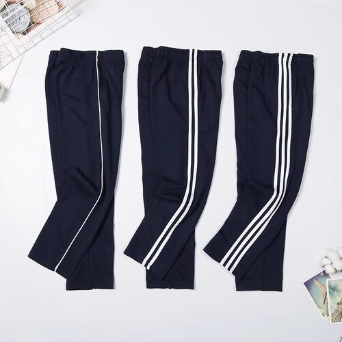 藏青色藏蓝色杠条春秋校服裤子