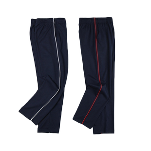 中小学生校服裤子藏青色一道白杠一条红细杠儿童校裤女男童运动裤