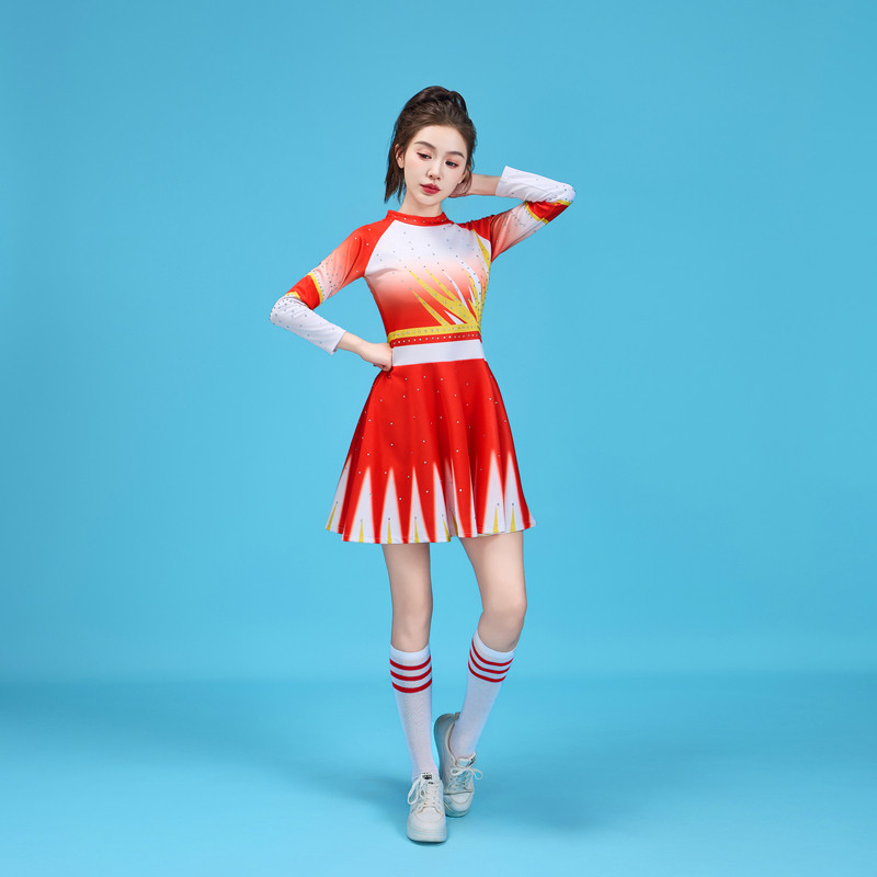啦啦队演出服竞技比赛服女中小学生运动会健美操花球啦啦操表演服