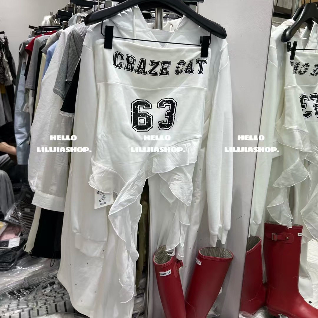 【五折】新款辣妹风抹胸背心女不规则网纱修身显瘦字母印花上衣潮