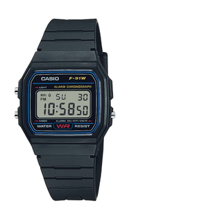 卡西欧(Casio)小方表1989复古F91系列学生防水石英表 F-91W-1
