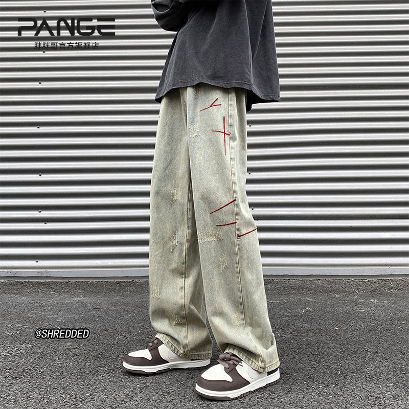 黄泥染hiphop裤子男生秋季潮流