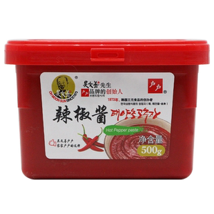 吴文善户户辣椒酱500g韩国石锅拌饭炒年糕辣酱韩式火锅甜辣酱商用