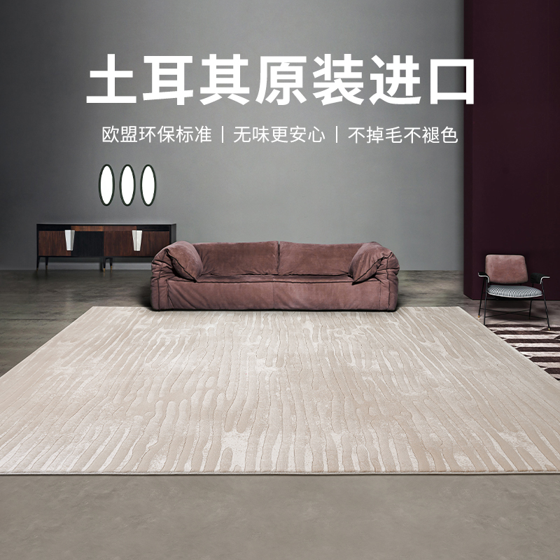 土耳其进口地毯客厅轻奢高级意式极简高端别墅沙发毯2025新款防水