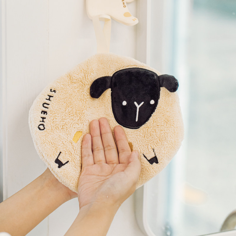 树可浴室可吸水擦手布厨房擦水毛巾可挂式珊瑚绒吸水布加厚抹手巾