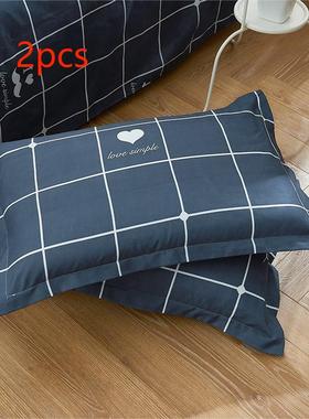 2pcs bed set bedding color plain pillow case 48X74cm枕头套