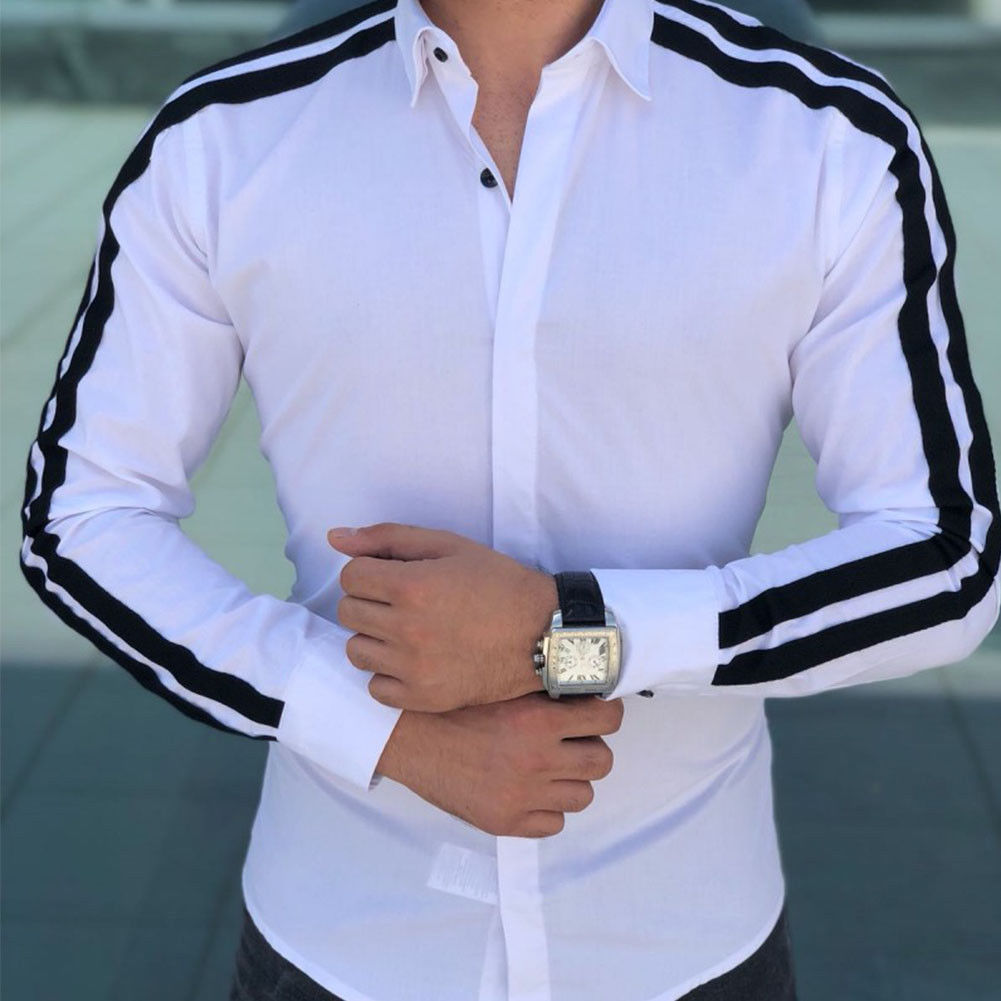 New Men arrival Luxury Stylish Slim Fit Long Sleeve Dress