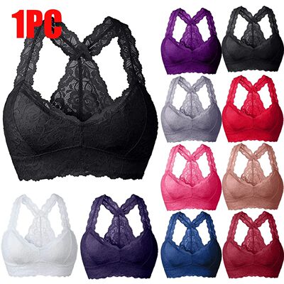 Women Lace Bras Comfortable Bralette Solid Sexy Underwear