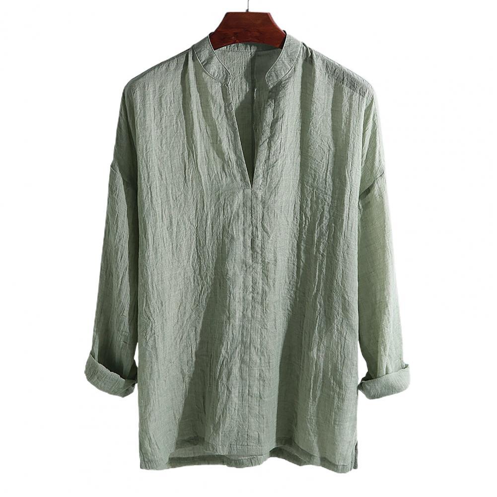 50% Dropshipping!!Men‘s Blouse Solid Color Breathable