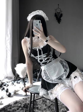 Women Sexy Lingerie French Apron Maid Dress Cosplay Costume