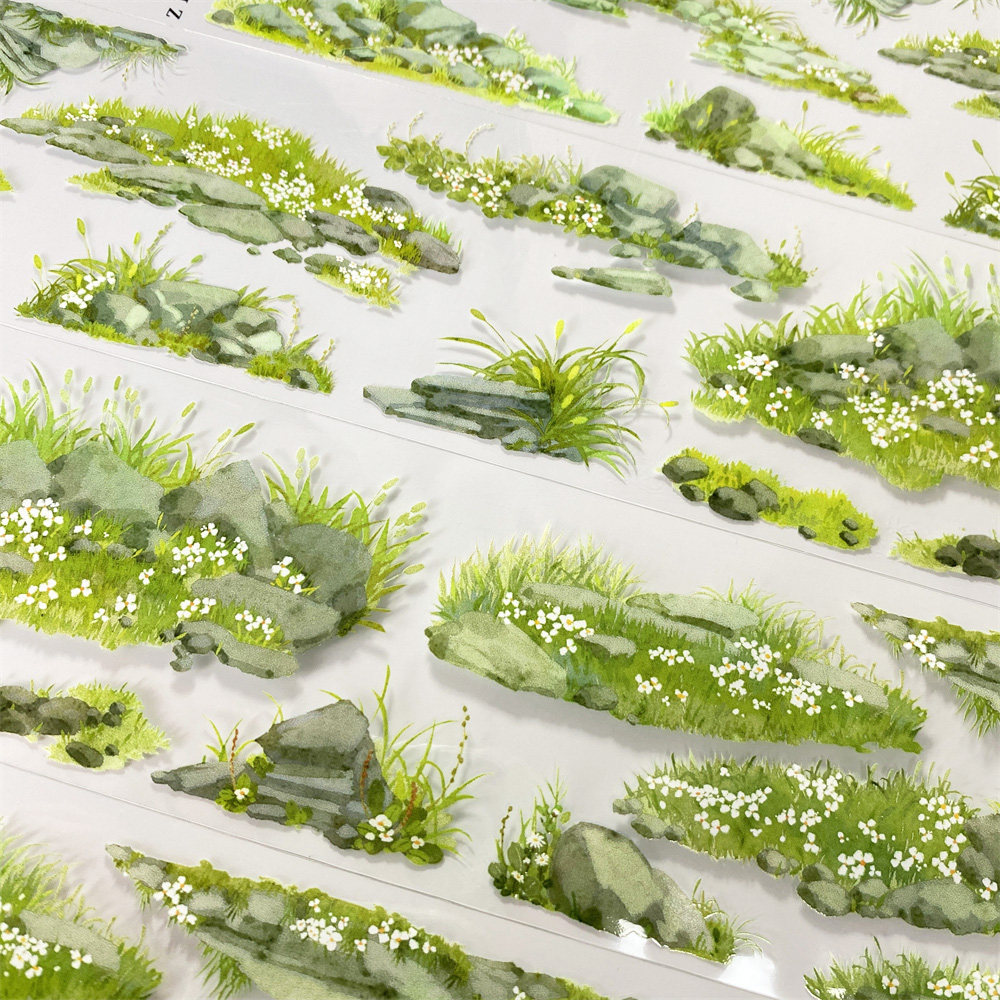 手帐分装胶带035草石萋萋ZERO草地石头绿PET古风素材账手机壳贴纸,文具电教/文化用品/商务用品,和纸胶带,淘宝优惠券,粉丝福利购,淘宝优惠卷