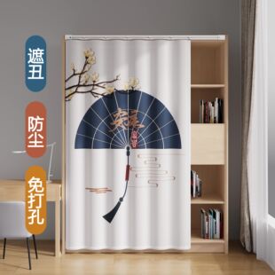 滑道衣柜门帘遮挡帘柜子储藏室货架置物架书柜鞋架遮丑防尘布帘子
