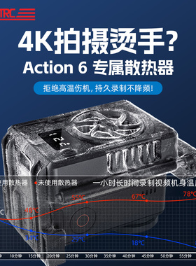 STARTRC适用大疆Action6/5pro/4散热器运动相机半导体直播制冷配件数显快装拍摄通用智能静音风扇