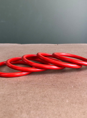 帝王红朱砂细圆条手镯素面线条窄边随身复古女式手饰送人礼物证书