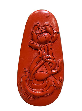 佛手拈花吊坠 高含量朱砂莲花佛手玉佩项链回春情侣互送礼物