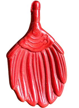 真品帝王红朱砂八角团扇吊坠民族国风男女新婚祝福合欢扇善行挂件