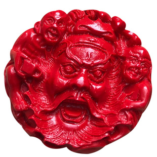 朱砂红钟馗吊坠随身关公天师项链夜路压床圆款挂件男女二爷项链