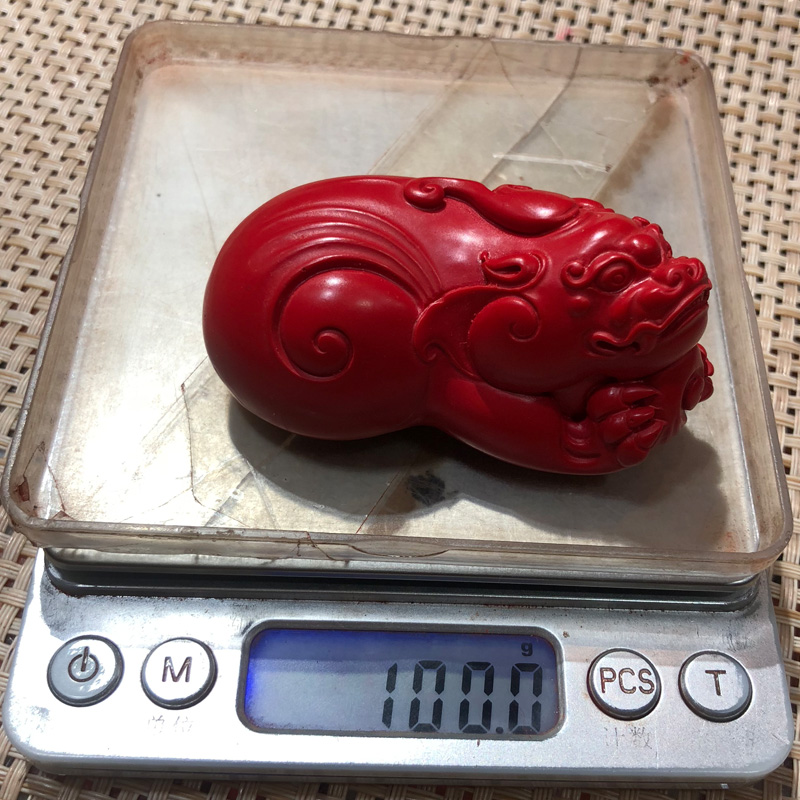 天然朱砂红貔貅手把件招财祈福手玩摆件工艺品随身把玩件礼品