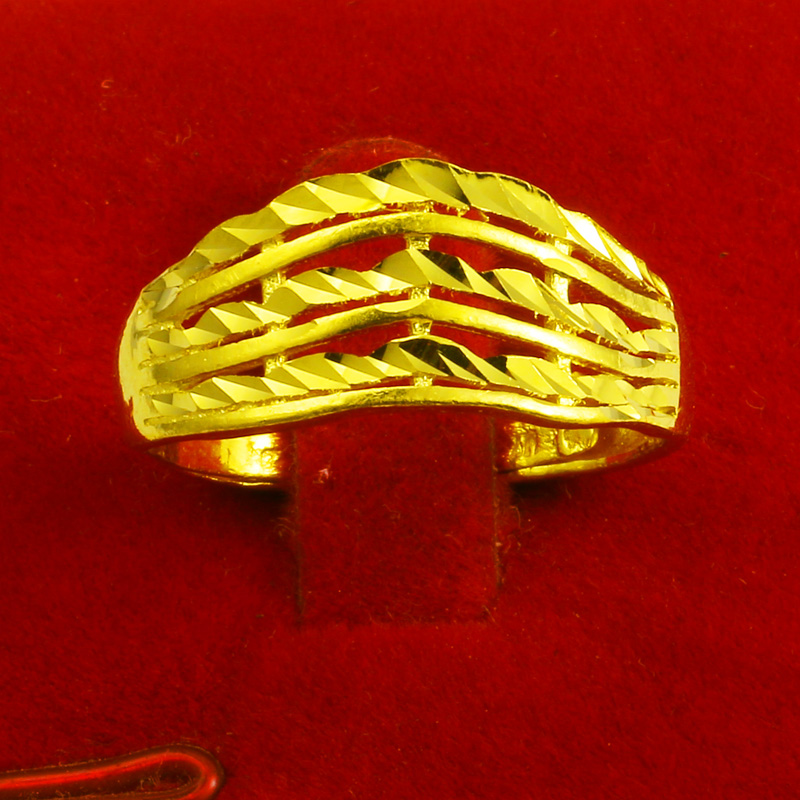 黄金戒指女款9999足金纯金指环素圈素金结婚首饰按克重送老婆