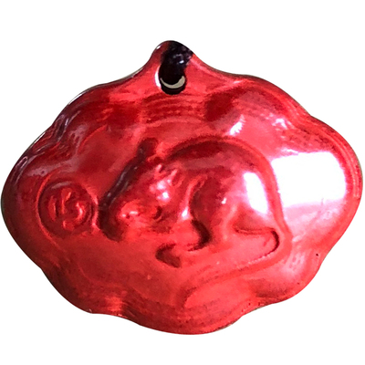 原矿帝王红朱砂随身小孩儿童如意平安扣吊坠属相生肖鼠项链女男戴