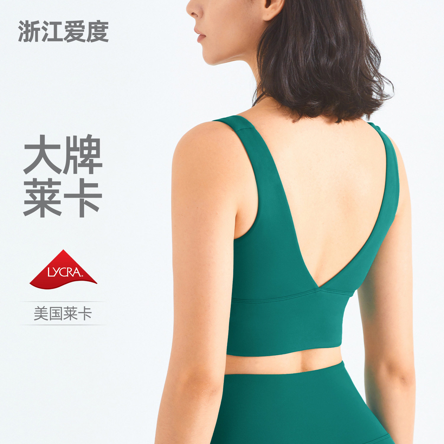 浙江爱度服饰有限公司爱度Lycra深V美背瑜伽运动内衣欧美高领健身