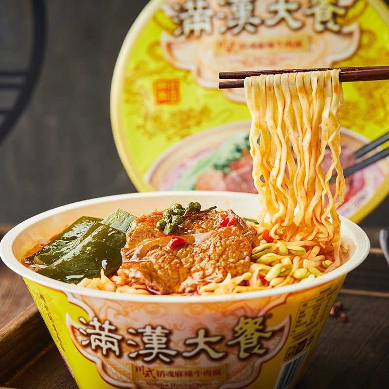 统一满汉大餐川式销魂麻辣牛肉面方便面180g满汉全席泡面