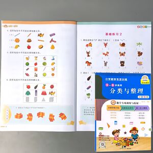 分类与整理同步练习册小学一二年级数学专项训练分类练习数据整理5-6-7-8岁儿童数学计算应用题同步课外练习题通用