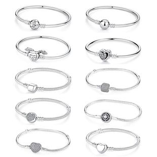 Original 925 Sterling Silver Bracelets Bangles Crystal Ball